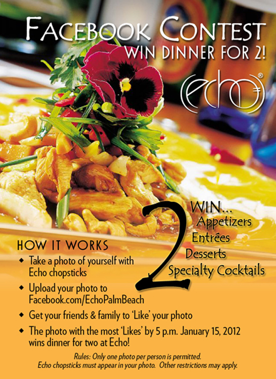 Win Dinner For Two At Echo Palm Beach!