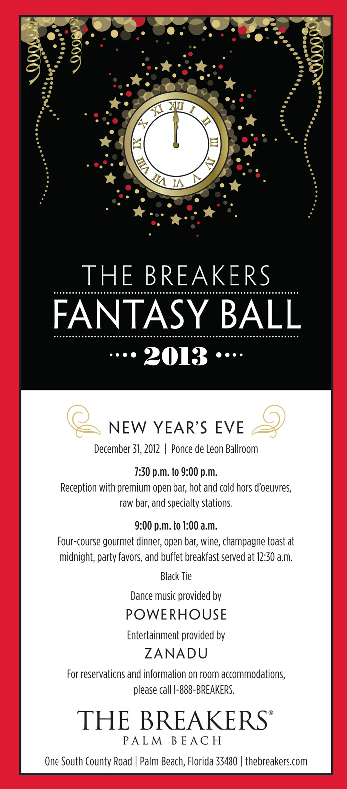The Breakers New Year's Eve Fantasy Ball