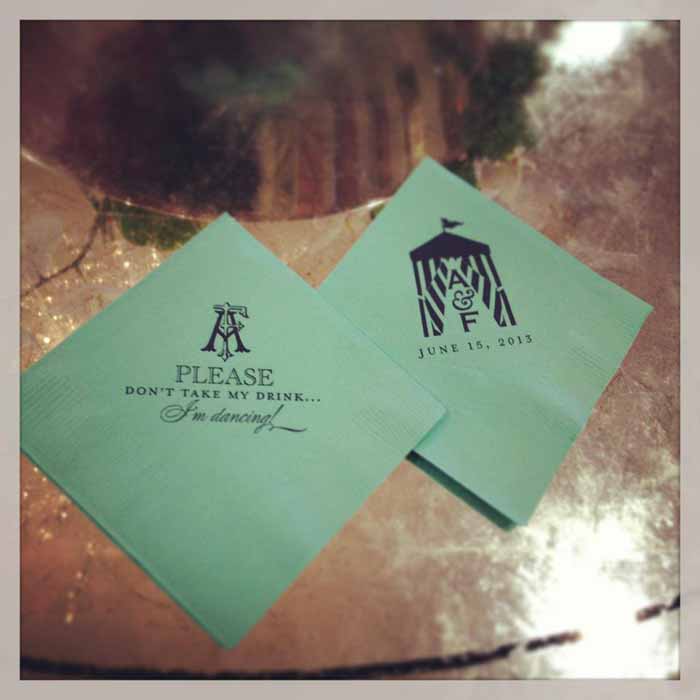 Personalized wedding napkins