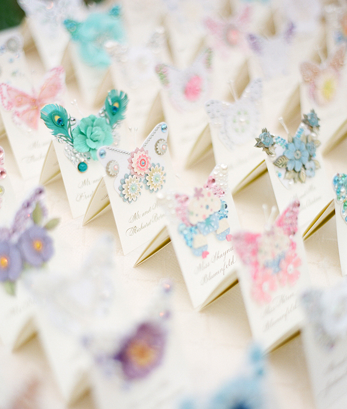 Custom Butterfly Inspired Placecard Table
