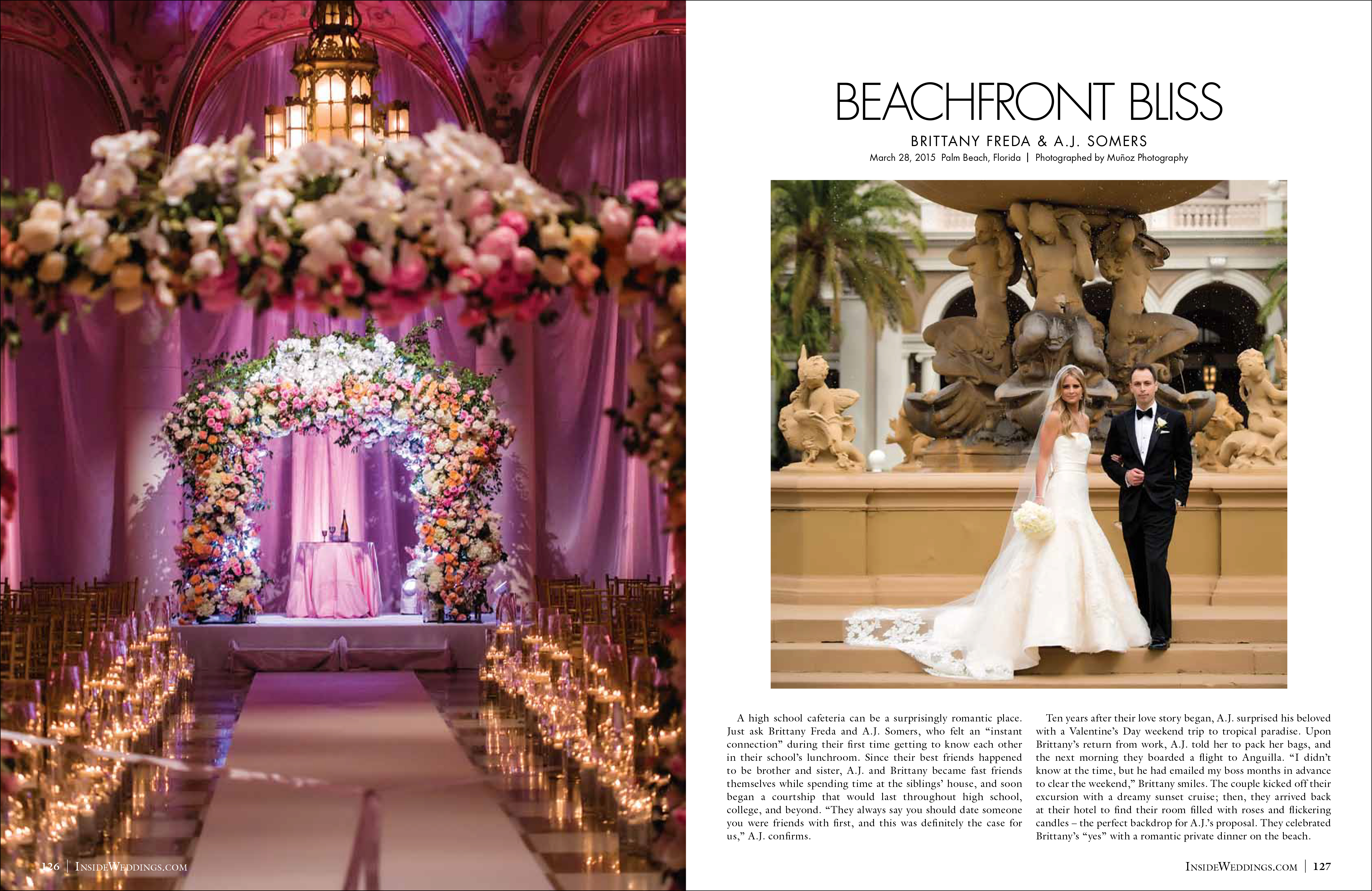 Real Wedding: Brittany & AJ at The Breakers - Featured in Inside Weddings