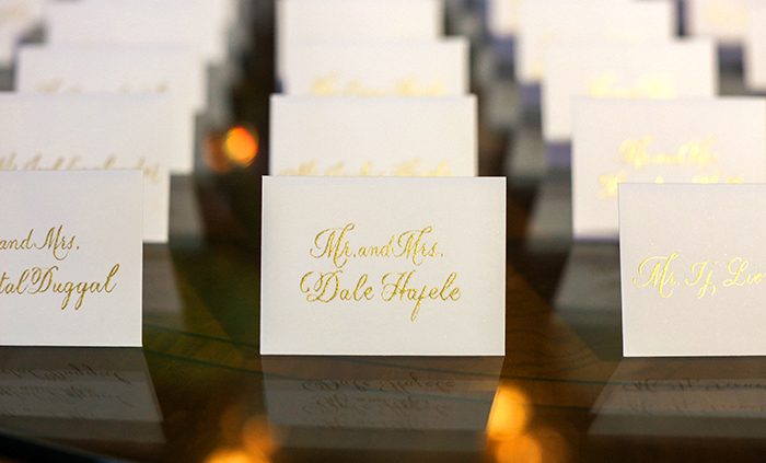 Gold Hand Lettering Place Card